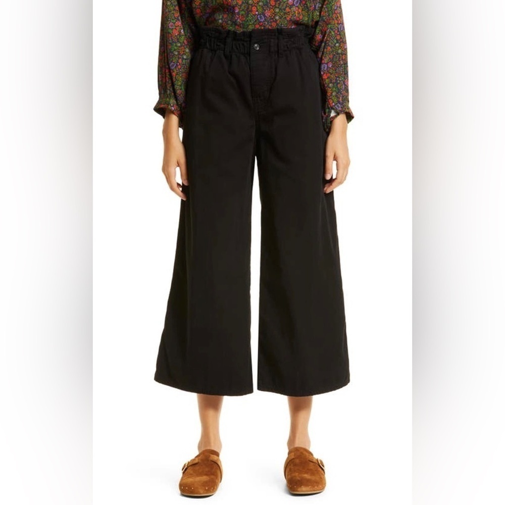 NWT Xirena Cormick 100% Cotton Wide Leg Ankle Pants Black M‎ Casual Spring